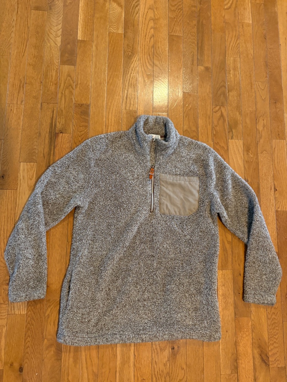 Jen&Co Quarter-Zip Sherpa Pullover Sweater size small - def oversized, pockets
